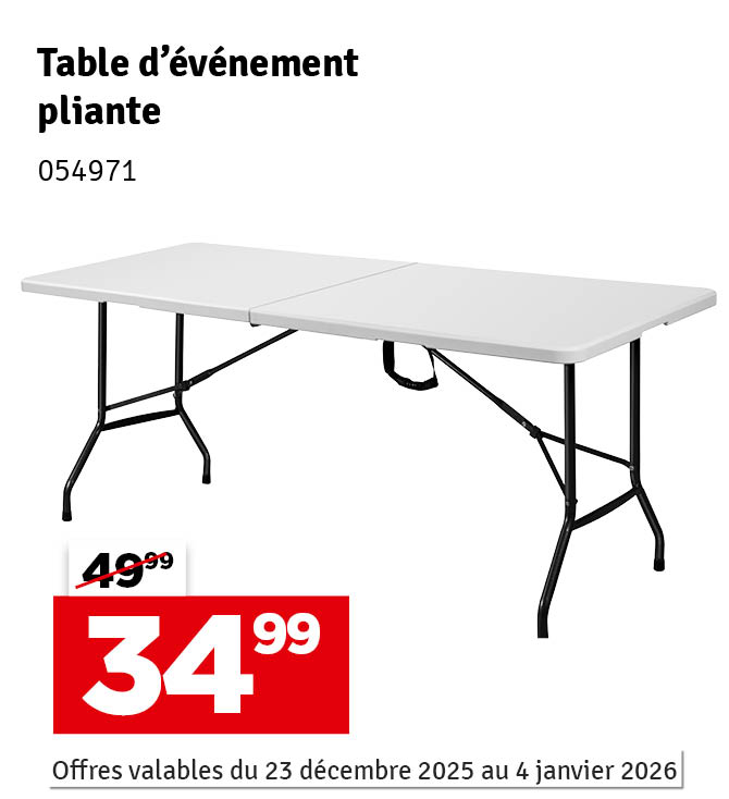 Table pliante rectangulaire 180 x 70 x 72 cm